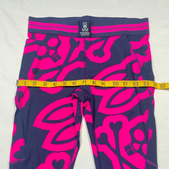 Psycho Bunny Pink Navy Print Capri Leggings XS - Picture 9 of 9